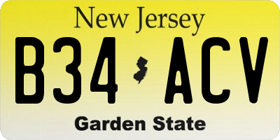 NJ license plate B34ACV