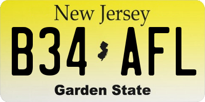 NJ license plate B34AFL