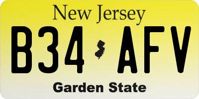 NJ license plate B34AFV