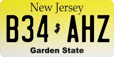 NJ license plate B34AHZ