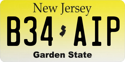 NJ license plate B34AIP