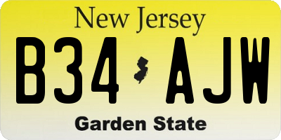 NJ license plate B34AJW