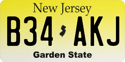 NJ license plate B34AKJ