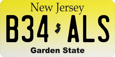 NJ license plate B34ALS