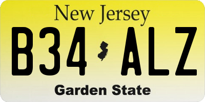 NJ license plate B34ALZ