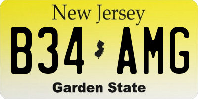 NJ license plate B34AMG