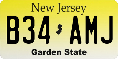 NJ license plate B34AMJ