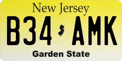 NJ license plate B34AMK