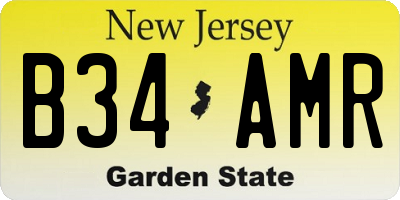 NJ license plate B34AMR