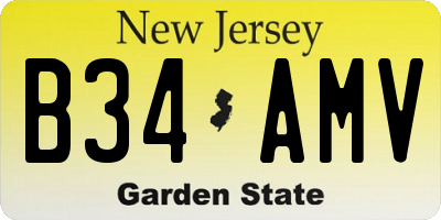 NJ license plate B34AMV