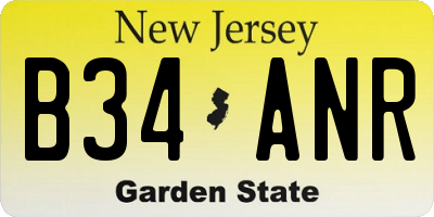 NJ license plate B34ANR