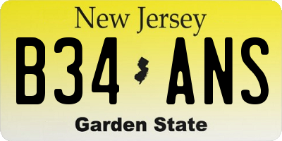 NJ license plate B34ANS