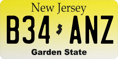 NJ license plate B34ANZ