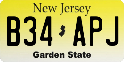 NJ license plate B34APJ