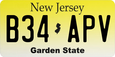 NJ license plate B34APV