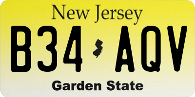 NJ license plate B34AQV