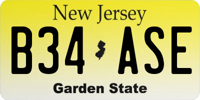 NJ license plate B34ASE