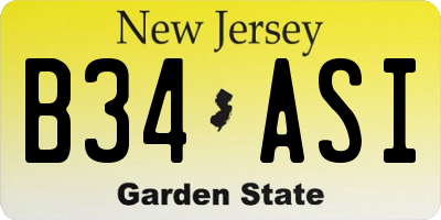 NJ license plate B34ASI