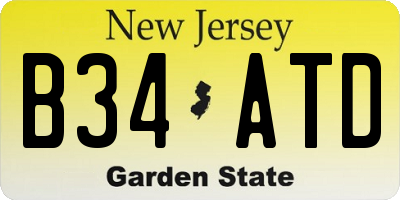 NJ license plate B34ATD