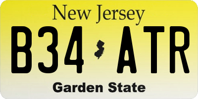 NJ license plate B34ATR