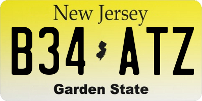 NJ license plate B34ATZ