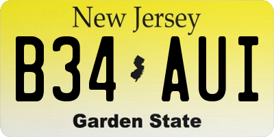 NJ license plate B34AUI