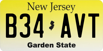 NJ license plate B34AVT
