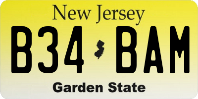 NJ license plate B34BAM