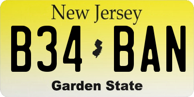 NJ license plate B34BAN