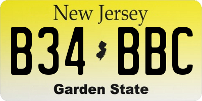 NJ license plate B34BBC