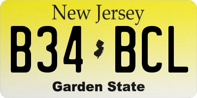 NJ license plate B34BCL
