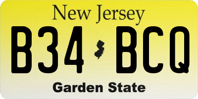 NJ license plate B34BCQ