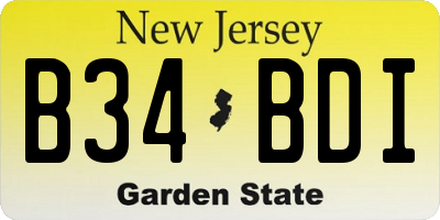 NJ license plate B34BDI