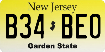NJ license plate B34BEO