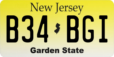 NJ license plate B34BGI