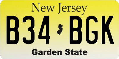 NJ license plate B34BGK