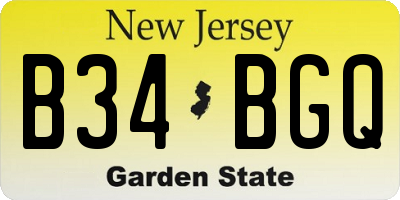 NJ license plate B34BGQ