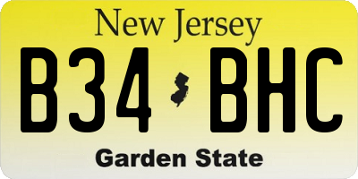 NJ license plate B34BHC
