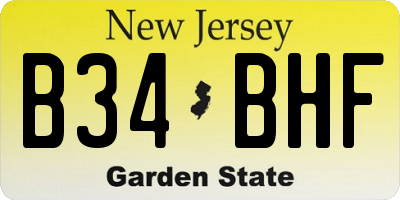 NJ license plate B34BHF