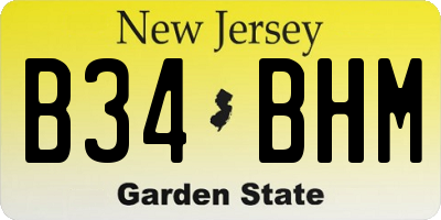 NJ license plate B34BHM