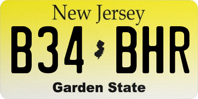NJ license plate B34BHR
