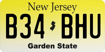 NJ license plate B34BHU