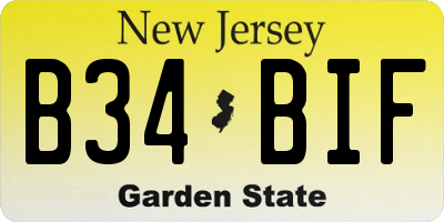 NJ license plate B34BIF