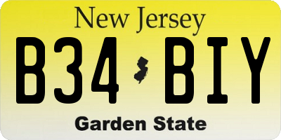 NJ license plate B34BIY
