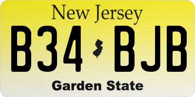 NJ license plate B34BJB