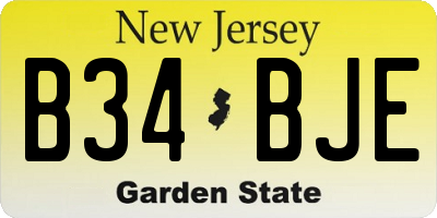 NJ license plate B34BJE