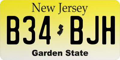 NJ license plate B34BJH