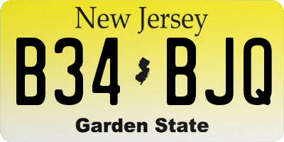 NJ license plate B34BJQ
