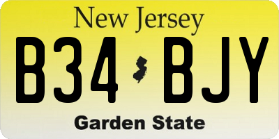 NJ license plate B34BJY