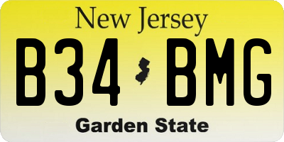 NJ license plate B34BMG